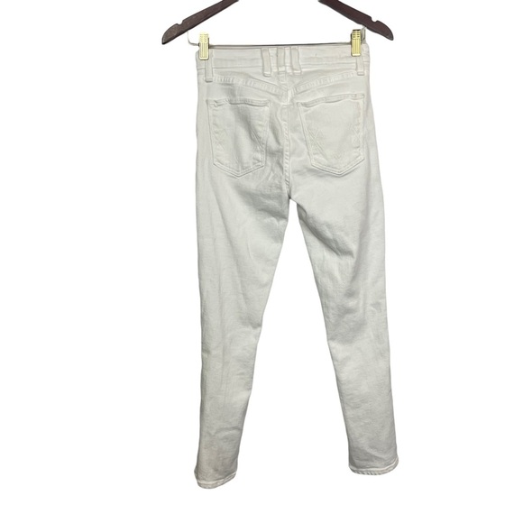 Anthropologie McGuire white Valetetta Straight stretch jeans with embroidery 26 - Picture 8 of 13